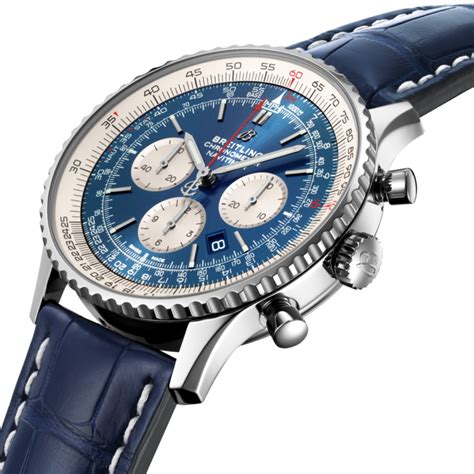 breitling navitimer blue on leather|breitling navitimer 01 46 mm.